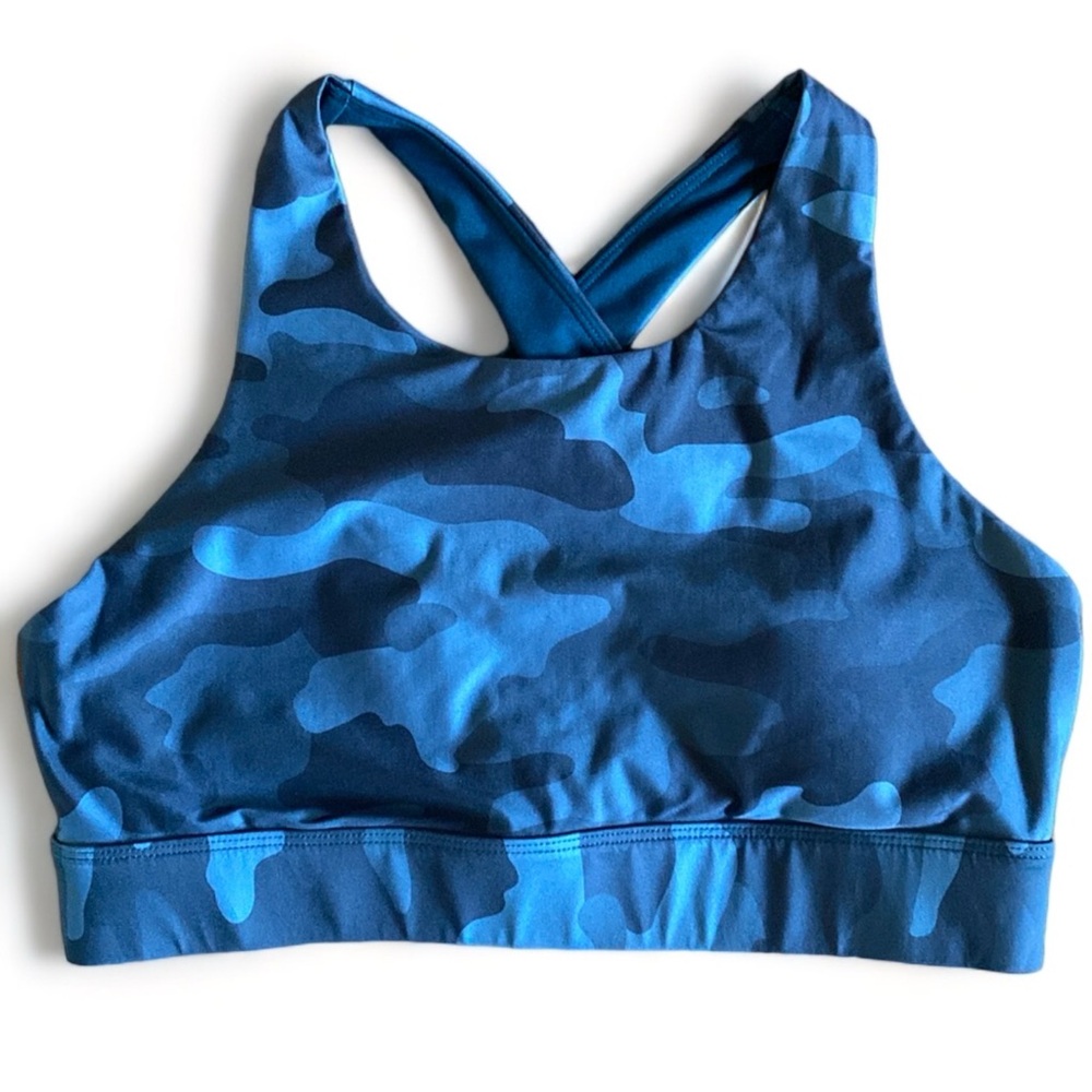 Fabletics Blue Camouflage Sports Bra